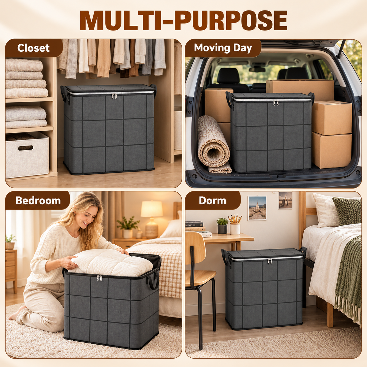 Foldable Storage Bag withReinforced Handles