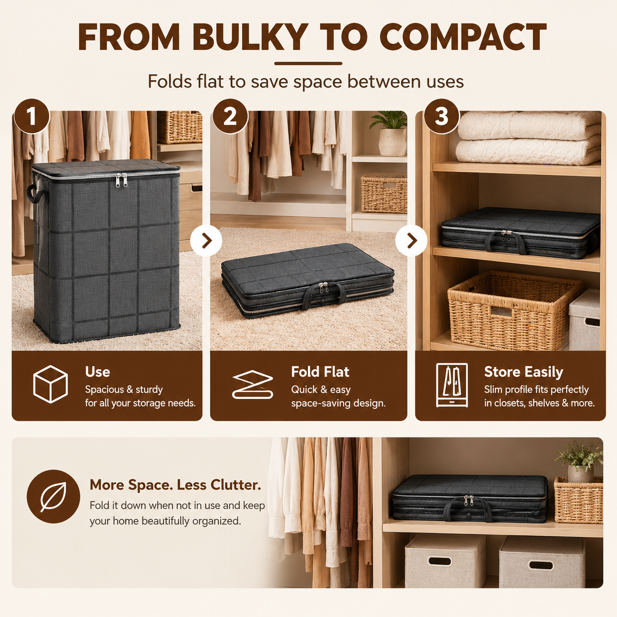 Foldable Storage Bag withReinforced Handles