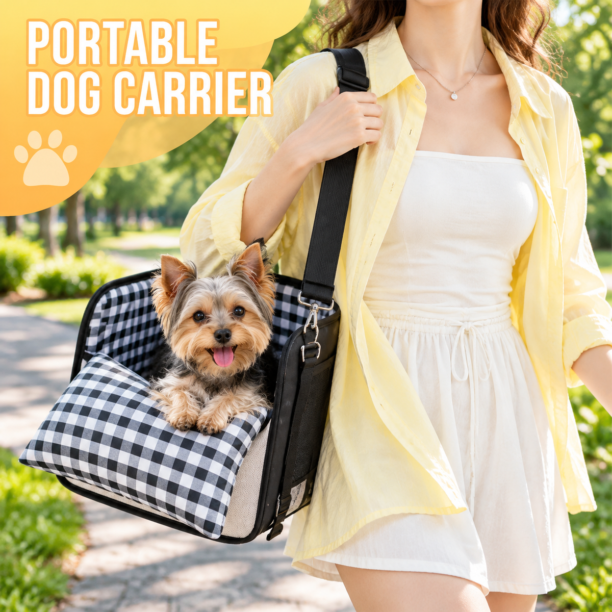 Comfort Armrest Dog Car Seat — Safe and Cozy Travel Bed for Small Dogs and Puppies