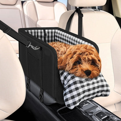 Comfort Armrest Dog Car Seat — Safe and Cozy Travel Bed for Small Dogs and Puppies