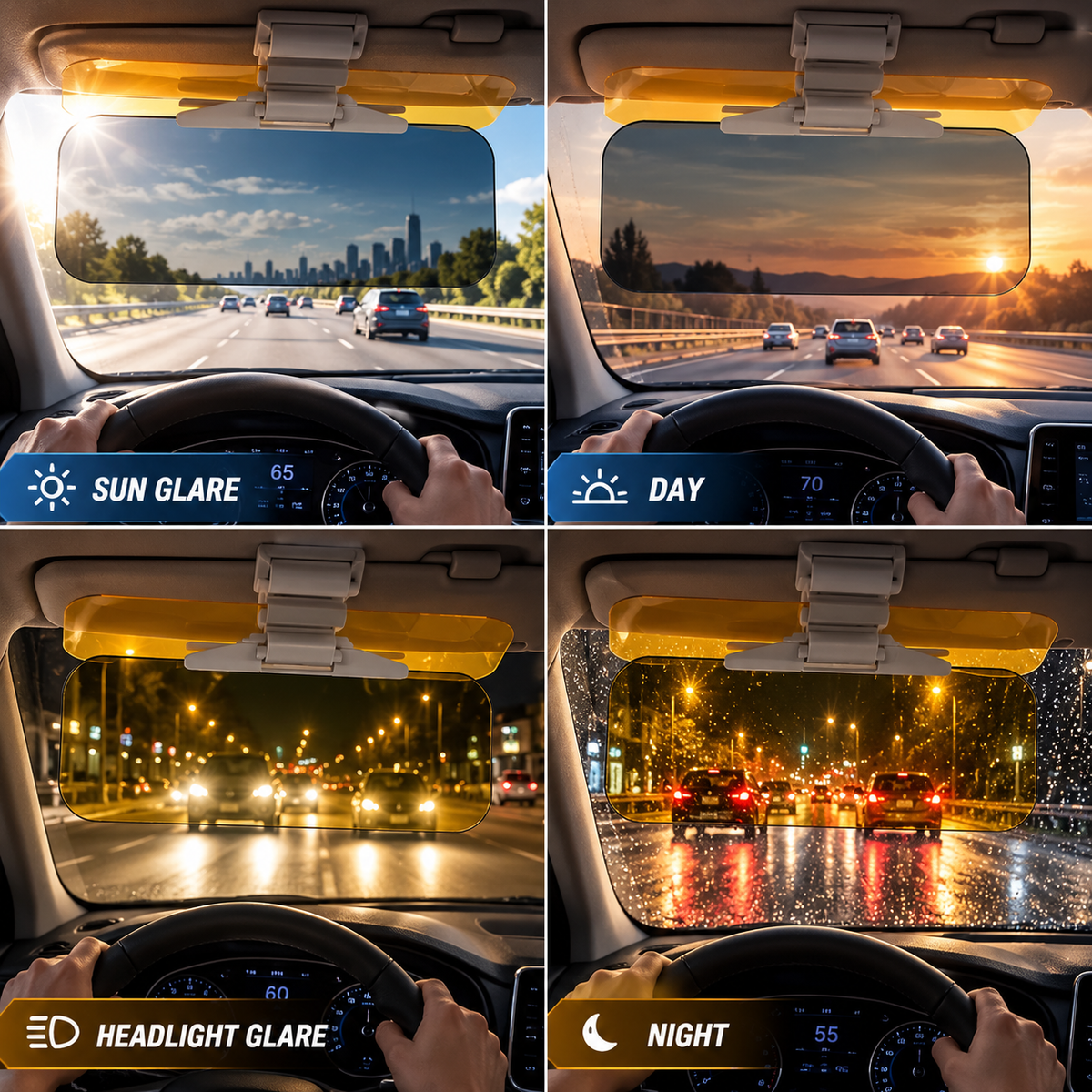 Dual-layer anti-glare sun visor for automobiles