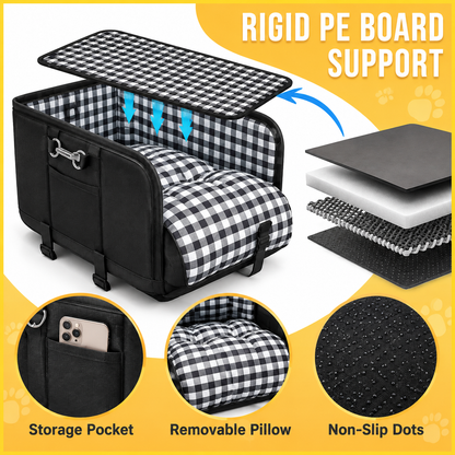 Comfort Armrest Dog Car Seat — Safe and Cozy Travel Bed for Small Dogs and Puppies